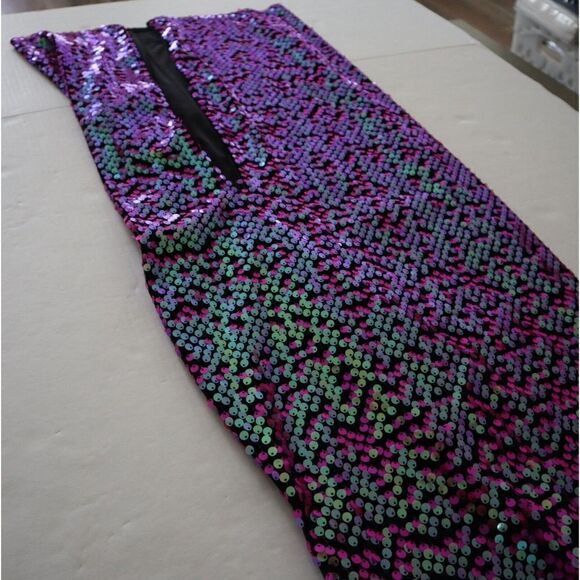 SHO x Tadashi Shoji Sz L Hot Pink Spaghetti Strap Midi Sheath Party Dress - Picture 12 of 16